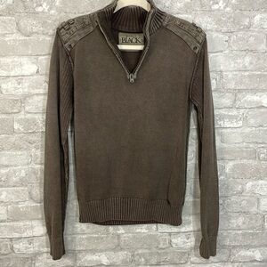 Buckle Black Slim Fit Quarter ZipSweater